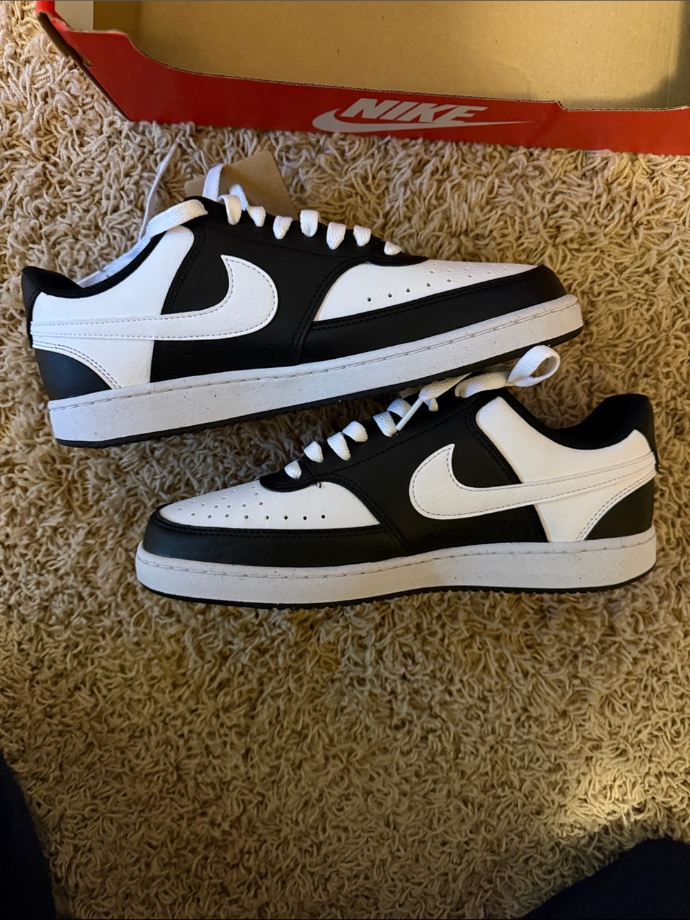 Nike Women's Low-Top Black and White Swoosh Sneakers